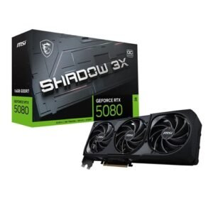 MSI NVIDIA GeForce RTX 5080 SHADOW 3X Overclocked Triple Fan 16GB GDDR7 PCIe 5.0 Graphics Card