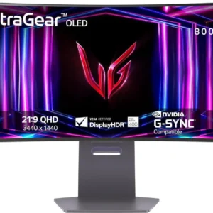 LG 34″ UltraGear™ OLED Curved Gaming Monitor WQHD FreeSync Premium Pro 240Hz 0.03ms G-Sync Compatible (34GS95QE-B)