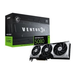 MSI NVIDIA GeForce RTX 5080 VENTUS 3X Plus Overclocked Triple Fan 16GB GDDR7 PCIe 5.0 Graphics Card