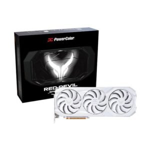 PowerColor AMD Radeon RX 9070 XT Devil Spectral White Overclocked Triple Fan 16GB GDDR6 PCIe 5.0 Graphics Card